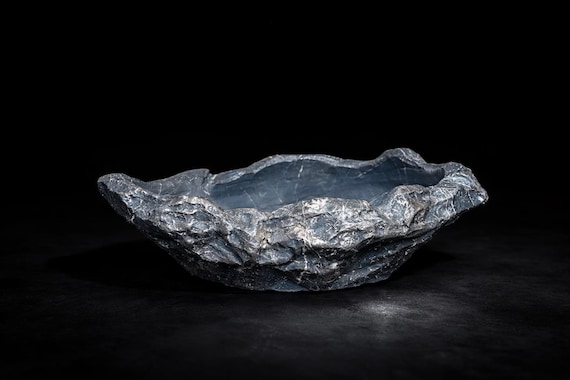 Sculptural Concrete Centerpiece Bowl, Minimalist Coffee Table Decor