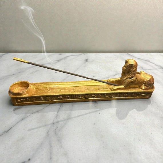 Sphinx Incense Holder – Gold Egyptian Burner Decor