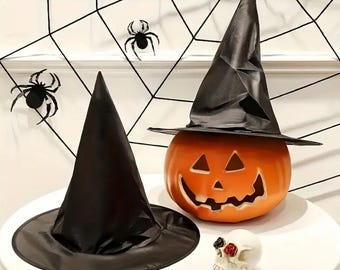 Classic Black Witch Hat – Halloween Costume Accessory & Party Decoration
