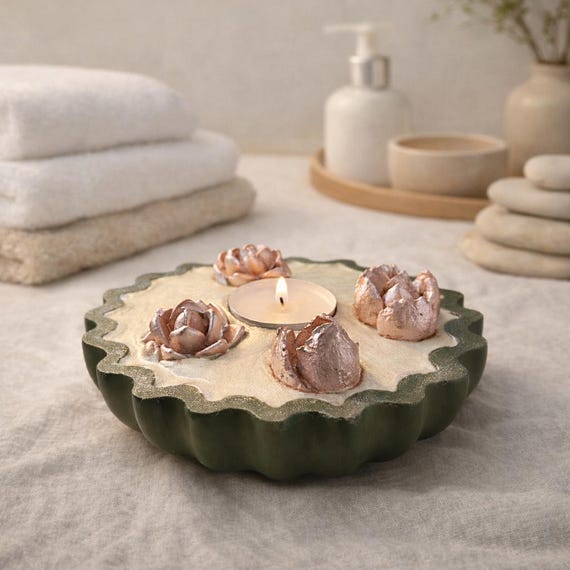 Rose Stone Tealight Candle Holder