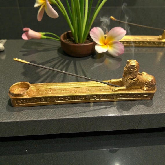 Sphinx Incense Holder – Gold Egyptian Burner Decor