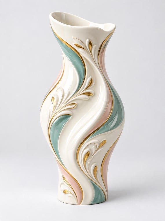 Organic Vase STL, Sculptural Twisted Vase 3D Print File, Raised Relief Home Decor