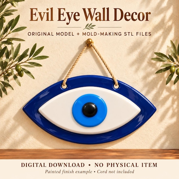 Evil Eye Wall Decor STL Bundle: Original Model + Mold Maker (Digital Download)