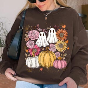 Halloween Pink Ghost Png, Boho Floral Fall Png, Pink Pumpkin Png,  Cute Ghost Sublimation PNG, Retro Fall Png, Spooky Season, Digital File