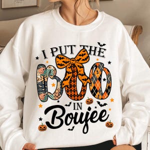 I Put The Boo In Boojee PNG, Preppy halloween png, Cute Ghost Halloween Sublimation Design Funny Ghost Spooky Season, Halloween shirt Png