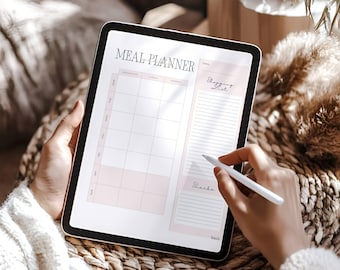 Weekly Meal Planner Printable: Grocery List, Digital Download