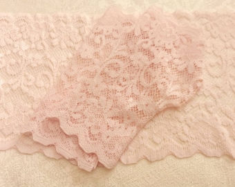 Light Pink Lace Fingerless Gloves, Stretch Costume Accessory