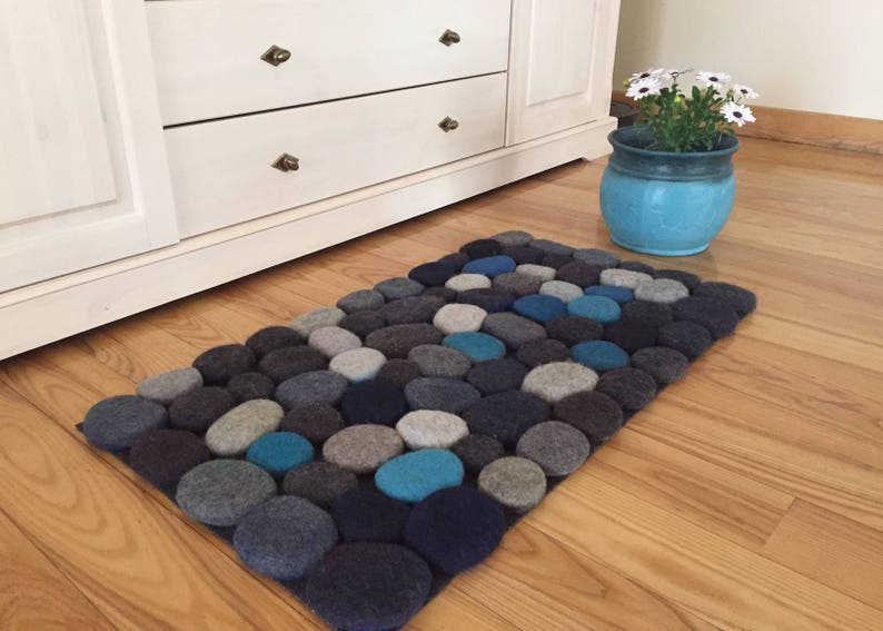 Felt Stone Rug / Bath Mat Super Soft With Soft Core 3D Etsy