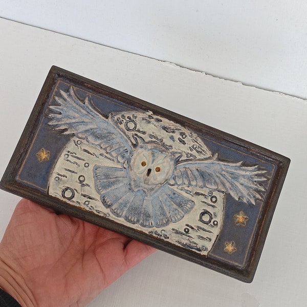 Night Owl Arts and Crafts MUD Pi handmade 4x8 ceramic tile