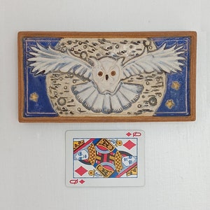Night Owl Arts and Crafts MUD Pi handmade 4x8 ceramic tile image 3
