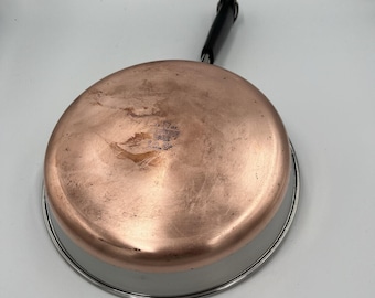 Sartén Revere Ware de 9 pulgadas con fondo de cobre, fabricada en EE. UU., estilo vintage - 93a