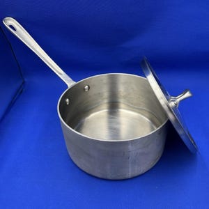 Vintage All Clad Metalcrafters 3,5 quart sauspan pot geborsteld roestvrij VS-deksel