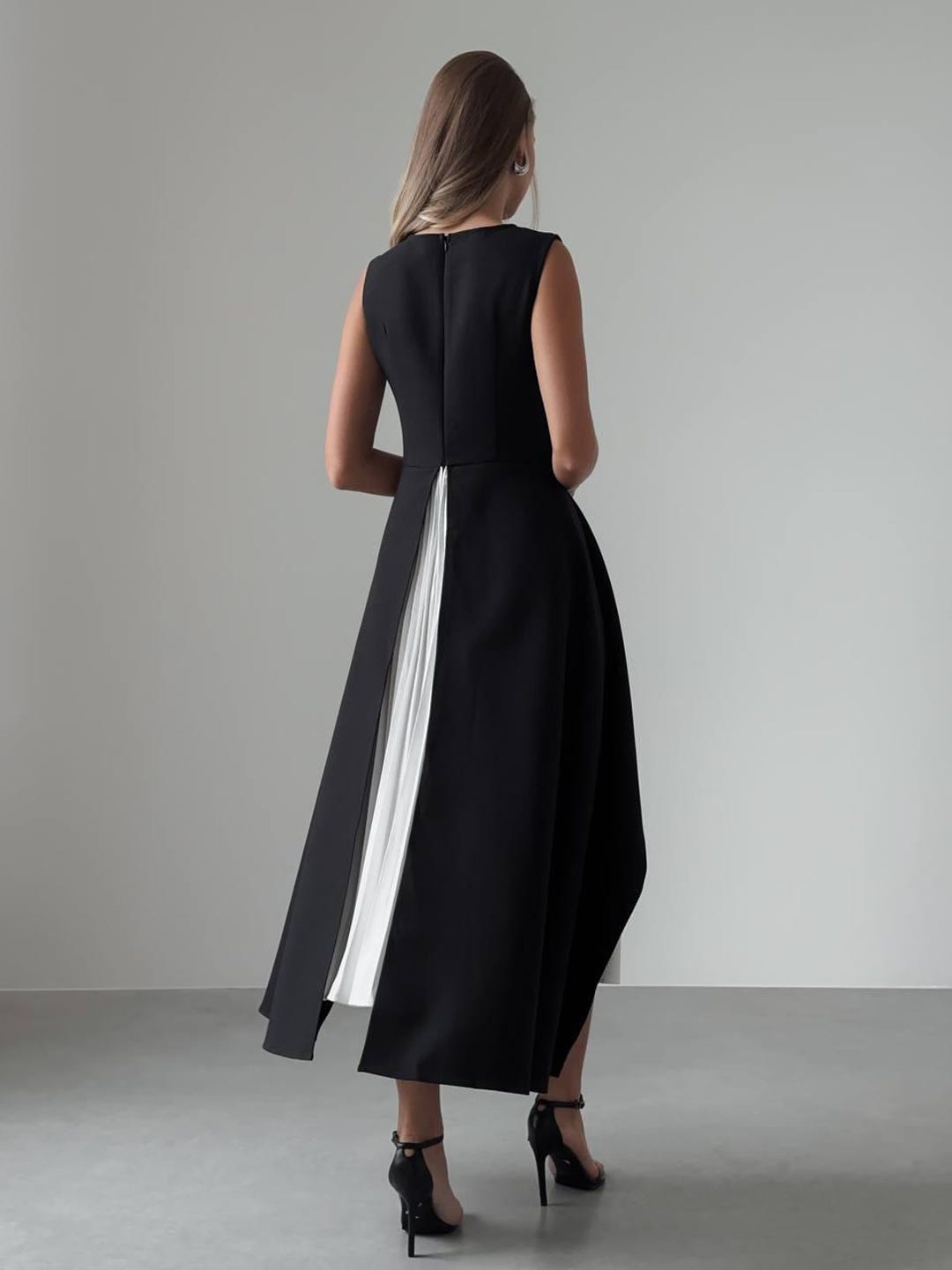 Black and White Formal Dress - Modern Chic Cocktail Party Dress, Classy Evening Outfit, Wedding Guest or Special Occasion Dress Black and White Formal Dress - Modern Chic Cocktail Party Dress, Classy Evening Outfit, Wedding Guest or Special Occasion Dress