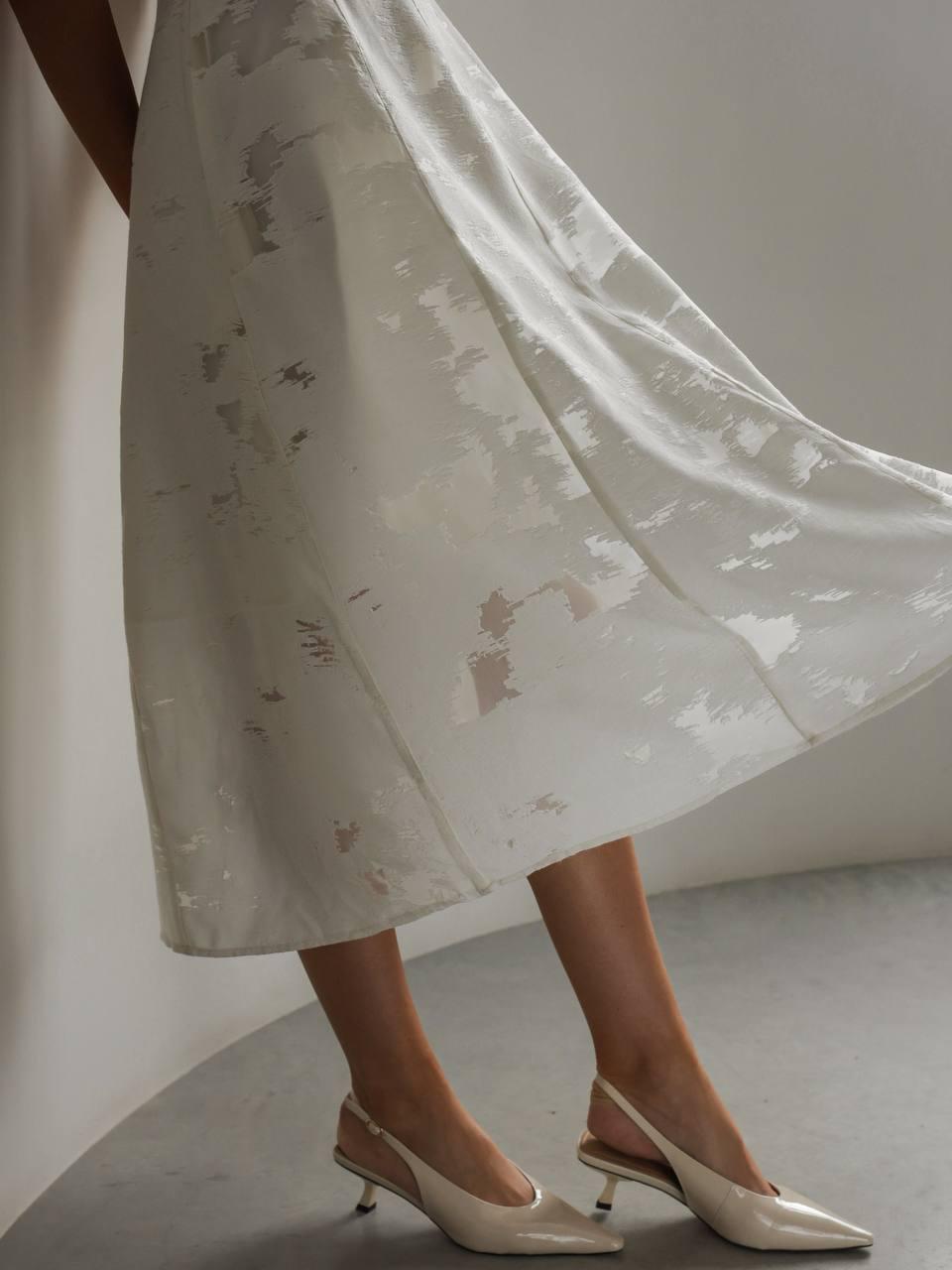 Ivory Midi Dress | Romantic Fit and Flare Occasion Dress | Classy ...