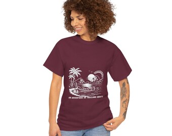 Vintage Hawaii-Strandhemd | Surf-Sonnenuntergang-Palmen-T-Shirt, Tropenurlaubs-T-Shirt, Surfer-Look, Unisex-Sommer-Strandmode