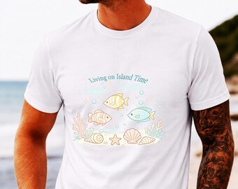 Unterwasser-Fisch-T-Shirt | Pastellfarbenes Ozean-T-Shirt | Sommerliches Strandshirt für Damen