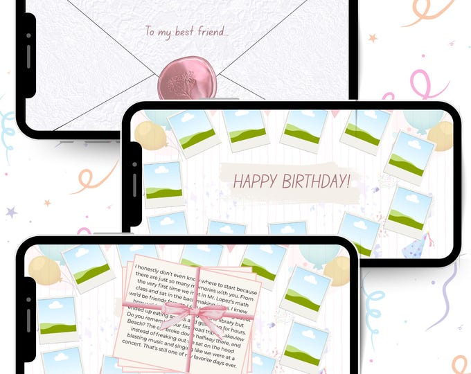 Animated Birthday E-Card: Editable Photo Invitation (Digital Download)