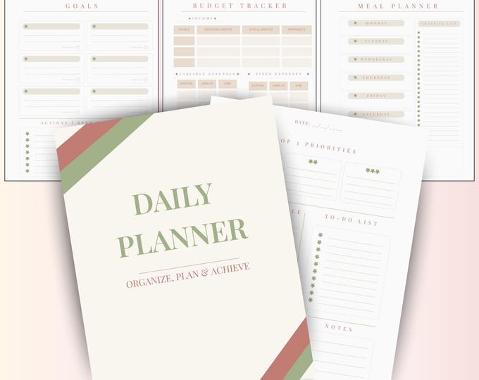 Minimalist Daily Planner Template: Weekly & Monthly Organizer (PDF Download)