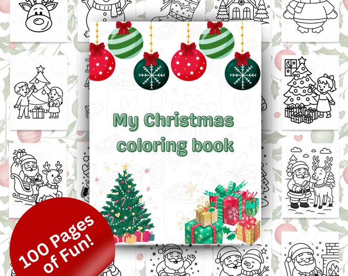 Christmas Coloring Book for Kids | Fun Holiday Coloring Pages | Santa, Reindeer, Elves & More | Easy Xmas Activity for Ages 4-8