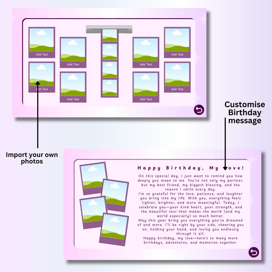 Editable Birthday Website Template Digital Surprise Site With Music