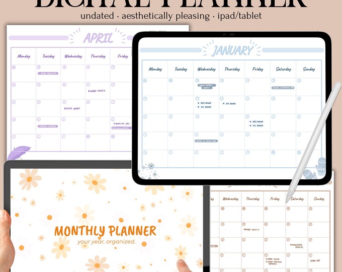 Editable Monthly Planner Template: Colorful Digital Download (PDF)