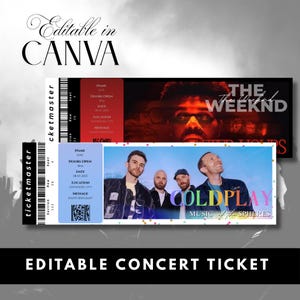 Editable Concert Ticket Template | Custom Printable Event or Gift | Canva Digital Download