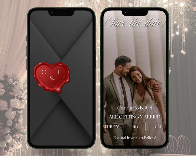 Animated Wedding Save the Date Video: Chic Photo Invite (Canva Template)
