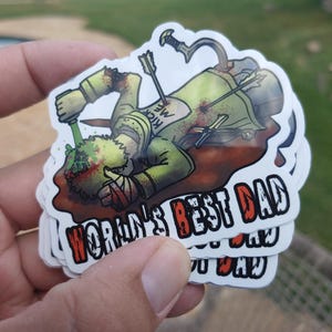 World&#39;s Best Dad - Ethan Winters RE8 Vinyl Sticker 3&quot;