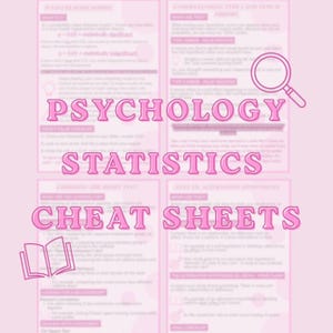 Psychology Statistics Cheat Sheets | SPSS Study Guide | Research Methods Help | University Exam Notes