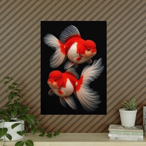 Lebendige Goldfisch Kunstdrucke, Wohnkultur, Tier Wandkunst, Fisch Liebhaber Geschenk, moderne Ästhetik, bunte Porträts