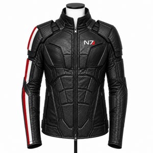 Mass N7 Inspire Leather Jacket, Commander Shepard Cosplay Biker Jacket, Gaming Costume For gift