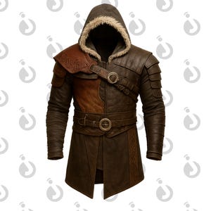 Handmade Kratos Inspired Leather Coat: God of War Viking Cosplay