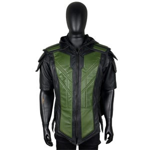 Chaleco de piel de reptil hecho a mano, chaleco de cuero de Mortal Kombat, disfraz de ninja