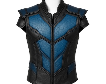 Chaleco de cuero Sub-Zero Mortal Kombat Cosplay hecho a mano