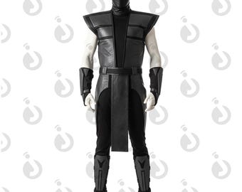 Costume da cosplay di Mortal Kombat Smoke / armatura da ninja, vera/finta pelle