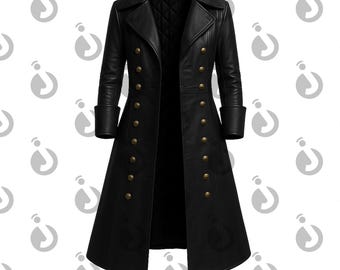 Trench in pelle di Capitan Uncino, Cosplay da pirata, stile vintage