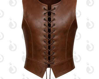 Gilet in pelle vichingo, gilet in pelle medievale fatto a mano, costume rinascimentale vintage, costume fantasy