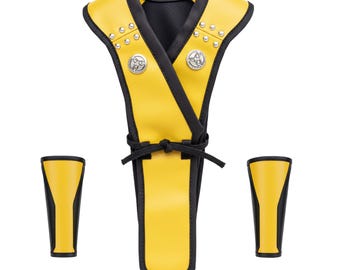 Costume da Scorpione, gilet e bracciali per cosplay Mortal Kombat, vestito da ninja per adulti, regalo per Halloween
