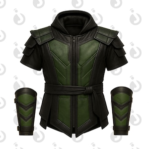 Reptile Mortal Kombat Cosplay: Handmade Leather Vest & Bracers