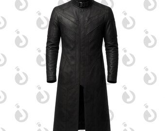 Cappotto in pelle cyberpunk da uomo: costume gotico futuristico, moda tecnologica
