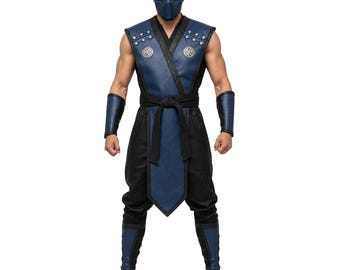 Disfraz de Sub-Zero, chaleco y brazaletes de Mortal Kombat, disfraz de ninja para adulto, regalo para Halloween