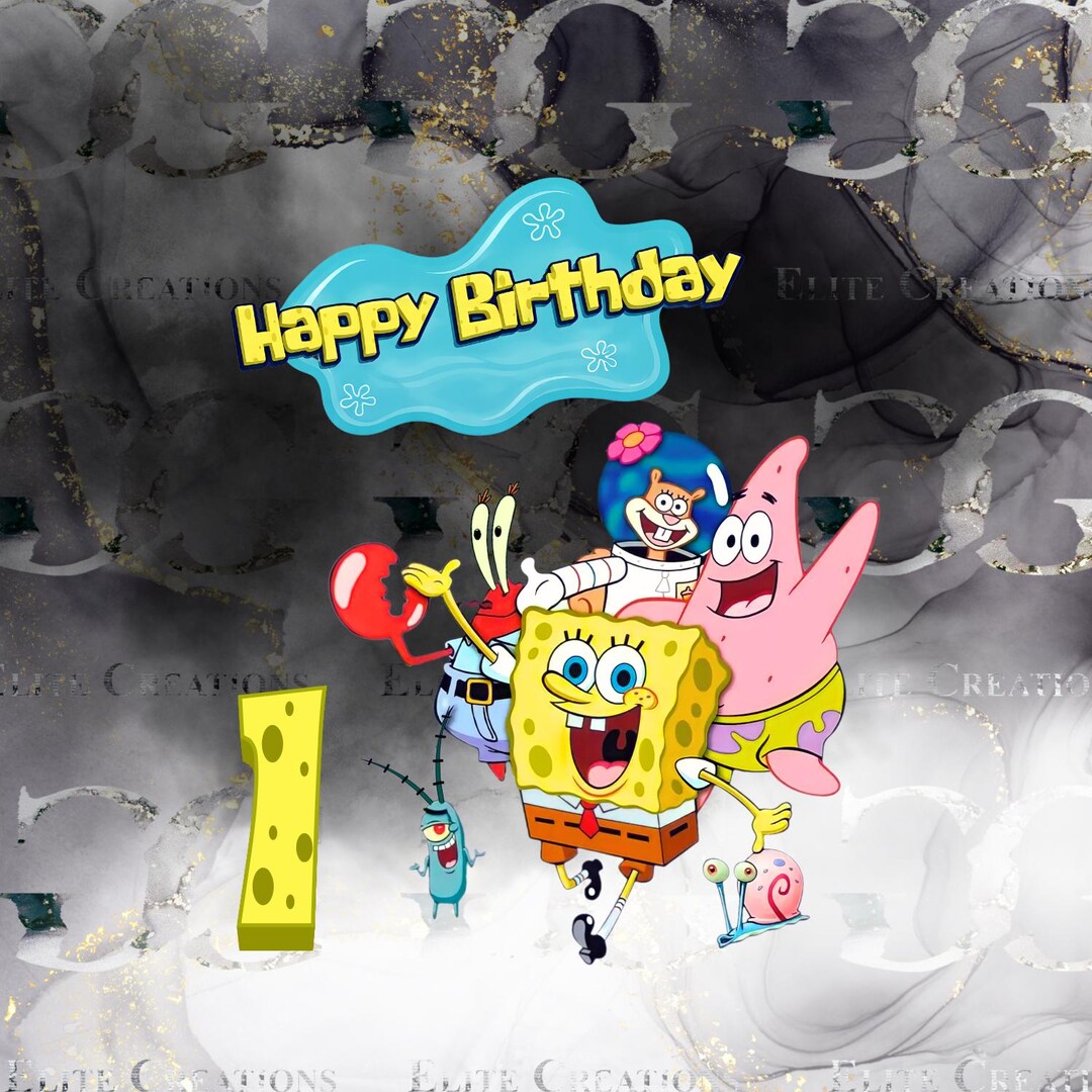 Spongebob Random Number Spongebob Birthday Letters & Numbers PNG/SVG, Cartoon Sublimation ...