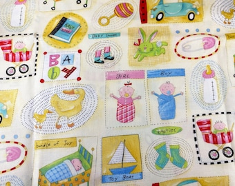 Nancy Wolff Designs Baby Yellow Cotton Fabric - OOP - 1 Yard