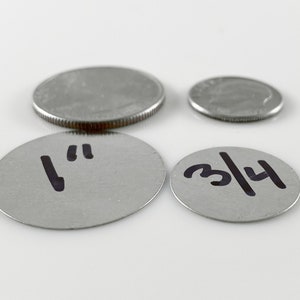 Steel Metal Discs 3/4 19mm for use to make Magnetic Pendants 100 image 3