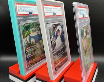 ポケボール用PSAスラブスタンド - サテン光沢 | 完璧な摩擦フィット、ぐらつきなし、角度付きカードディスプレイ | TCGスラブスタンド