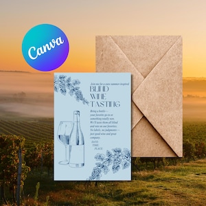 Editable Downloadable Printable Blind Wine Tasting Party | Bachelorette Wine Party | Score Card Game + How-To-Guide | Wined-and-din | 1W2E2