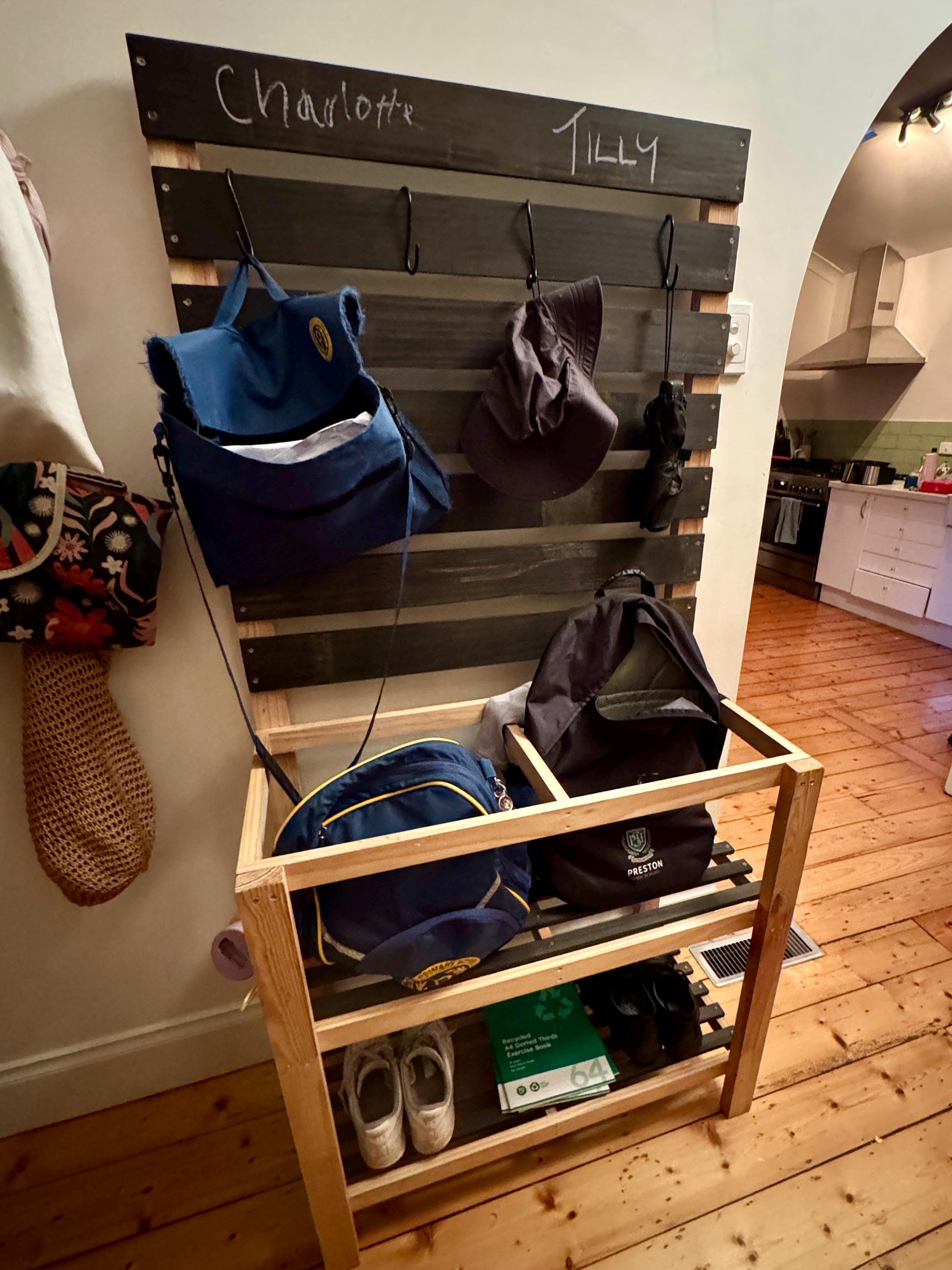 SCHOOL BAG RACK