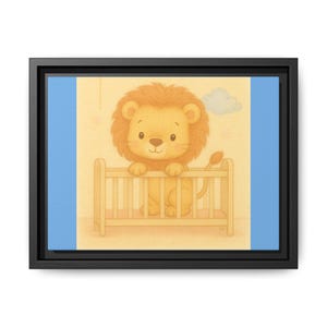 Framed Canvas, Baby Elephant Nursery Wall Decor, Matte Multi-color Art Print, Kids Room Decoration, Safari Animal Poster