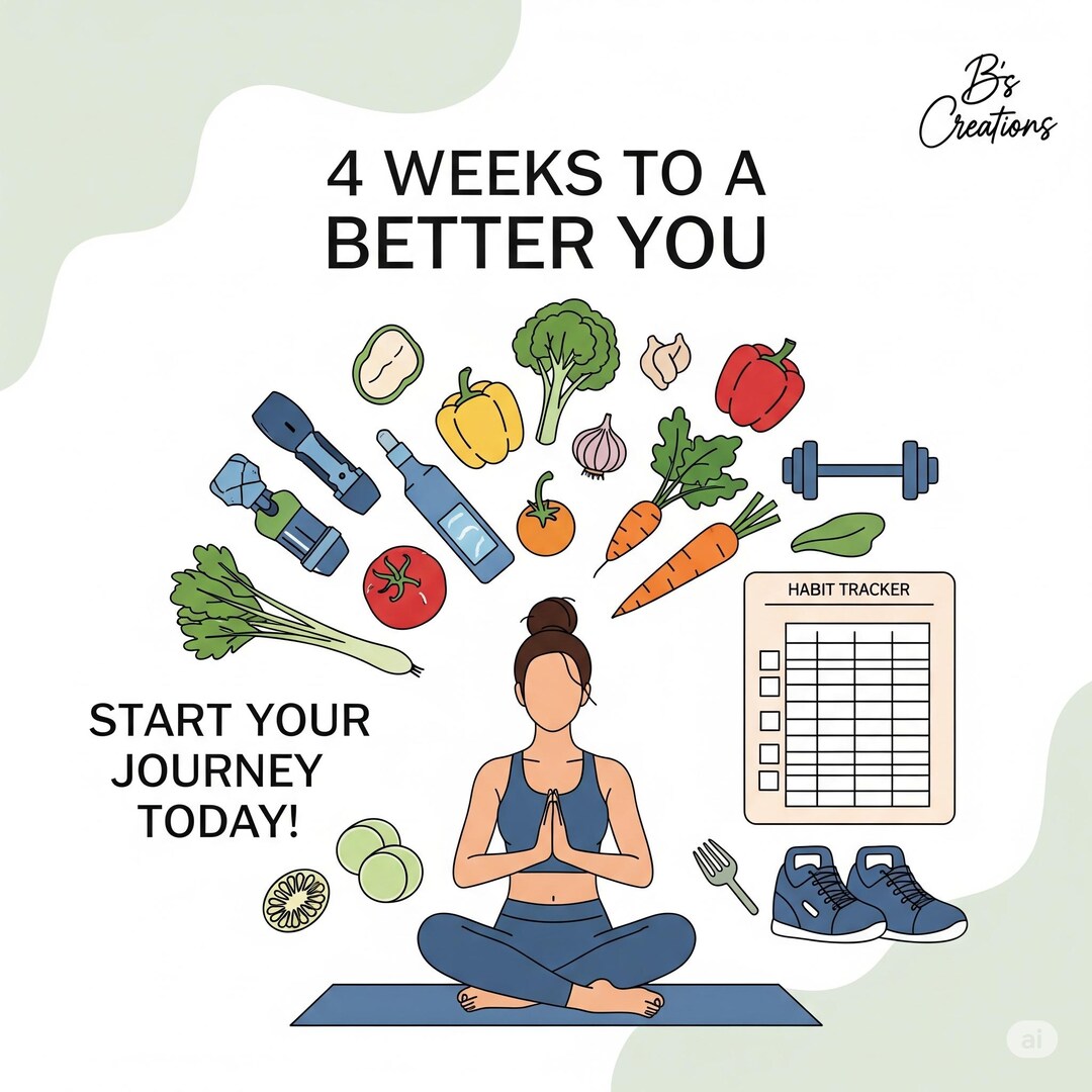 4 Weeks to a Better You -printable Wellness and Habit Tracker Bundle ...