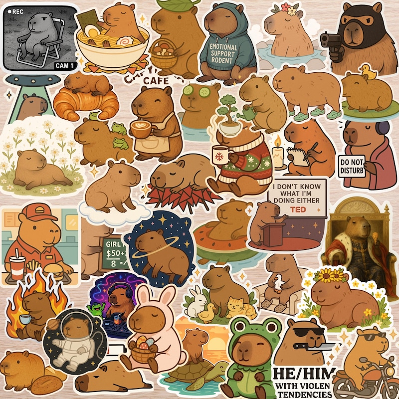 Cute Capybara Stickers - Etsy